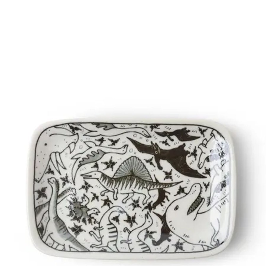 Whimsy Miya Company Plates | Plate Rectangle Happy Dinosaurs