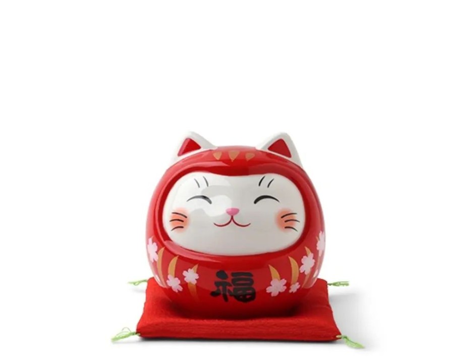 Whimsy Miya Company Figurines | Daruma Fortune Cat Bank 3.75"