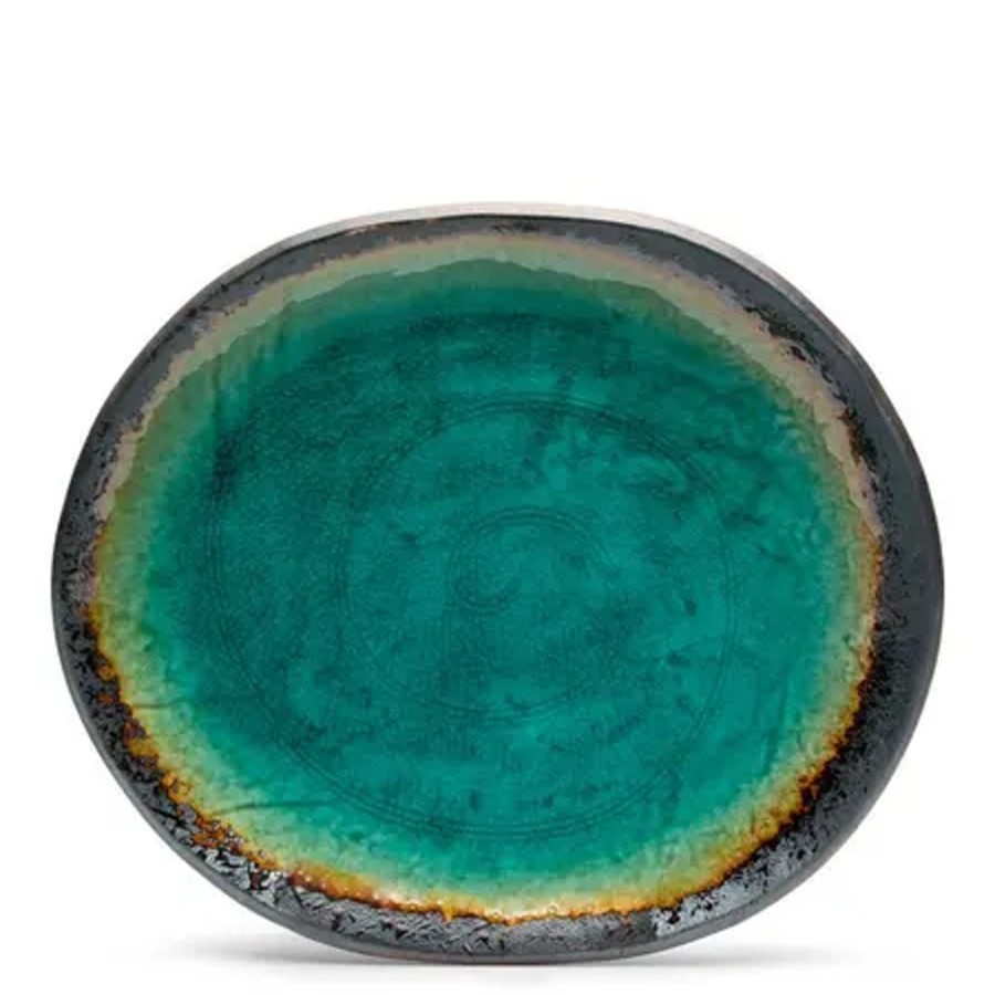 Tabletop Miya Company Large Plates | Kosui Green 10.5" Oval Plate