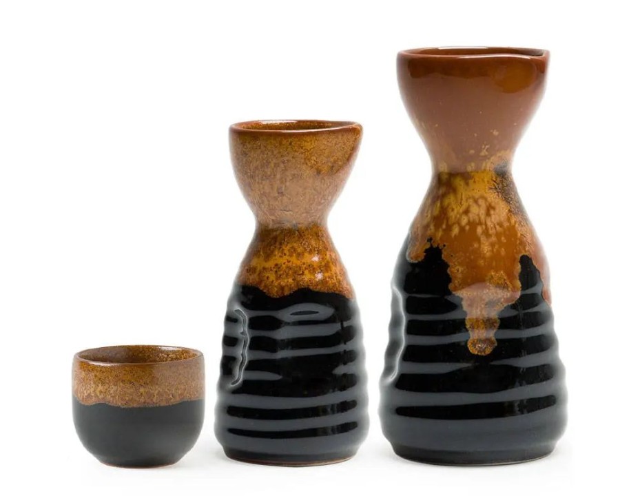 Tabletop Miya Company Sake Bottles & Cups | Golden Tenmoku 4 Oz.Sake Bottle
