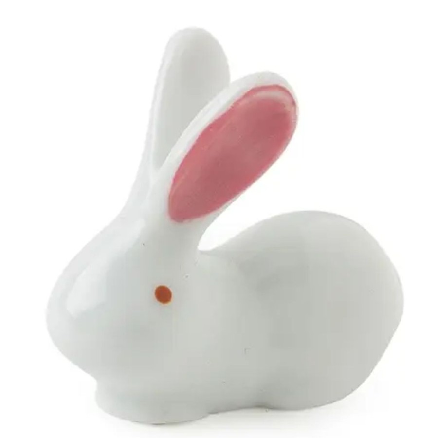 Whimsy Miya Company Rabbits | White Rabbit Chopstick Rest - Pink Ears
