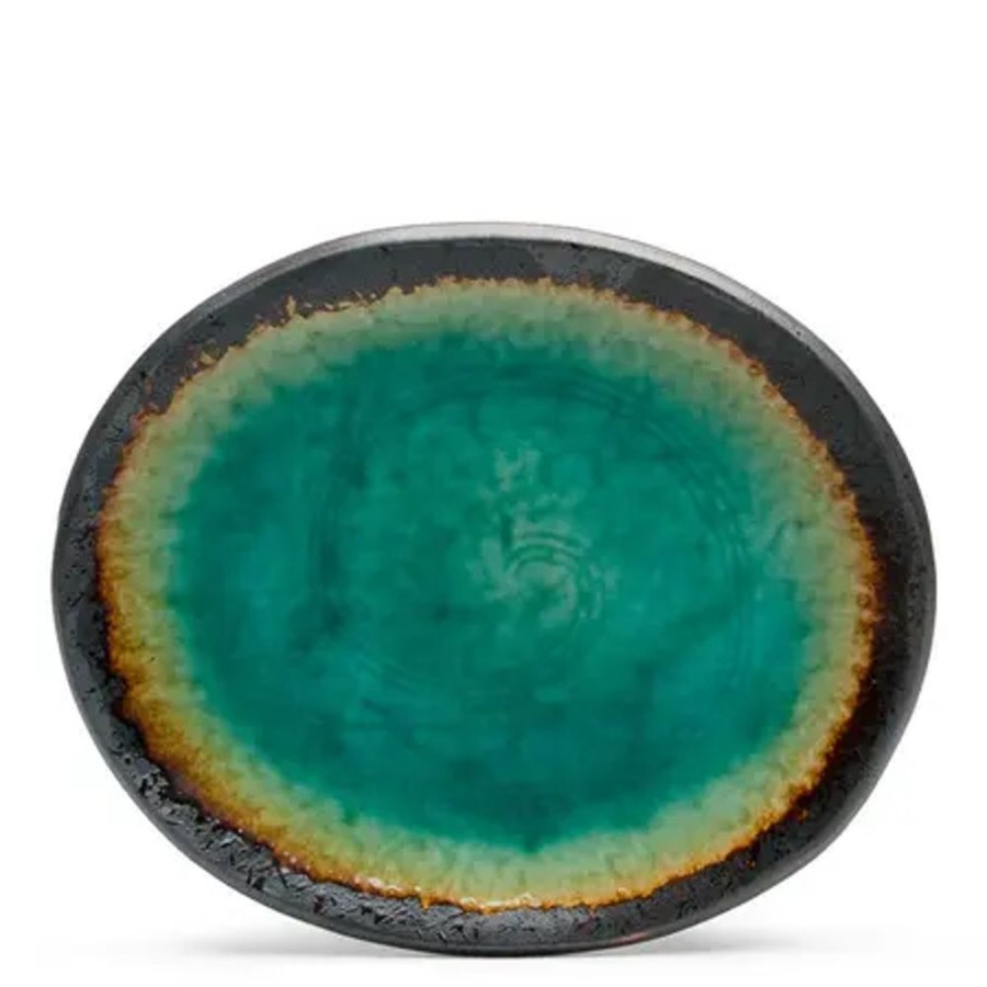 Tabletop Miya Company Medium Plates | Kosui Green 7" X 5.75" Oval Plate