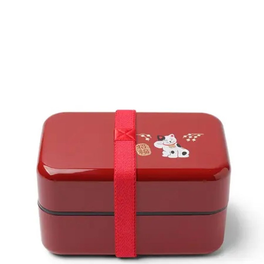Whimsy Miya Company Bento Sets | Bento Box Fortune Cat Red