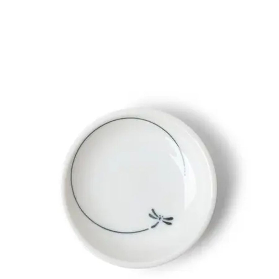 Tabletop Miya Company Sauce Dishes | Sauce Dish 3-3/4" White Dragonfly Flight