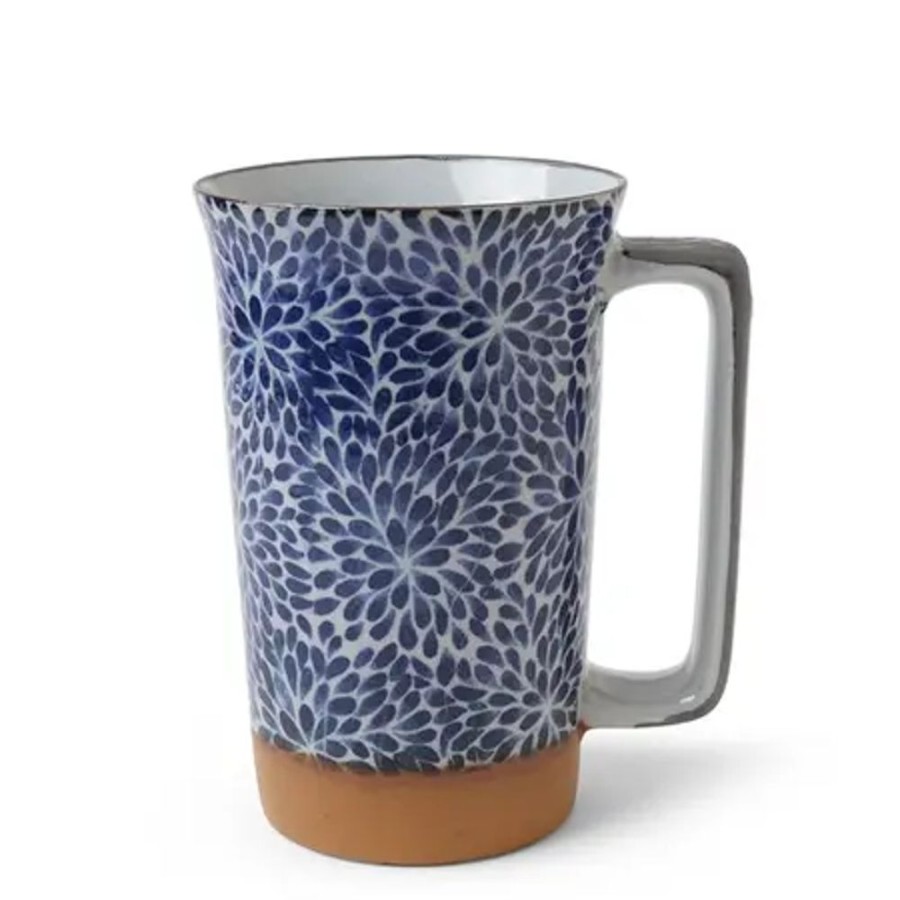 Tabletop Miya Company Mugs | Blue Mums 12 Oz. Tall Mug