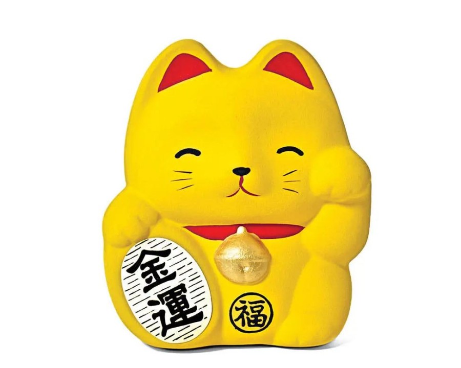 Whimsy Miya Company Figurines | Feng Shui Fortune Cat Bank - Yellow