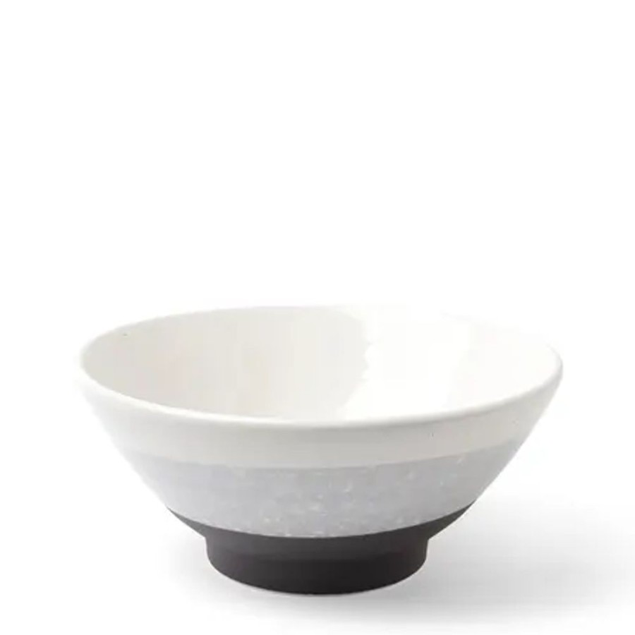 Tabletop Miya Company Ramen Bowls | Bowl Gradient Black & White 7"