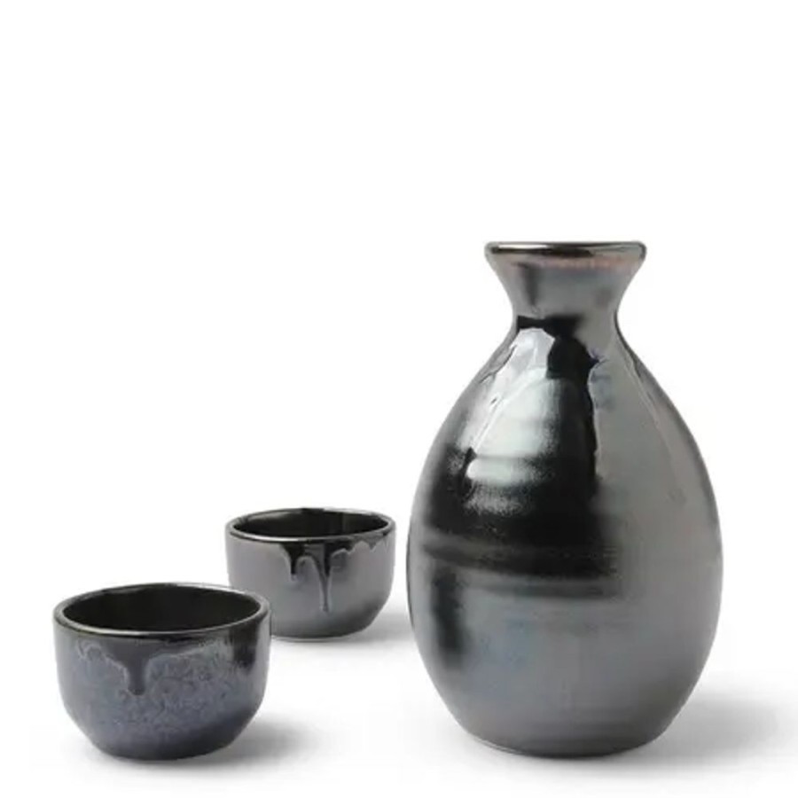 Tabletop Miya Company Sake Sets | Sake Set Black Luster