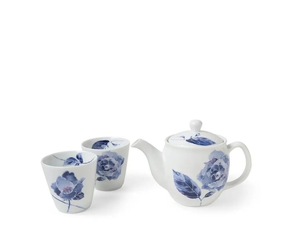 Tabletop Miya Company Tea Sets - Ceramic | Tea Set Blue Rose