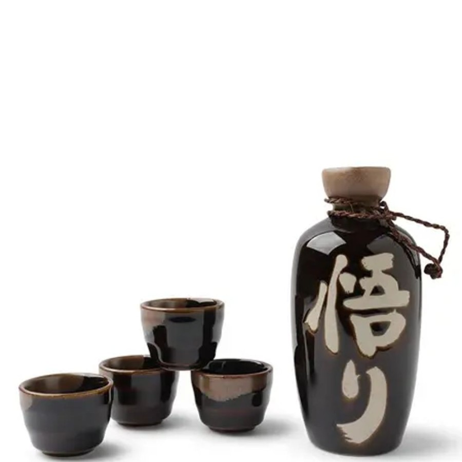 Tabletop Miya Company Sake Sets | Sake Set Tenmoku Satori