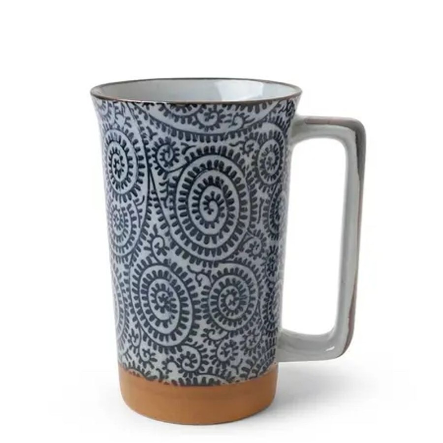 Tabletop Miya Company Mugs | Blue Karakusa 12 Oz. Tall Mug
