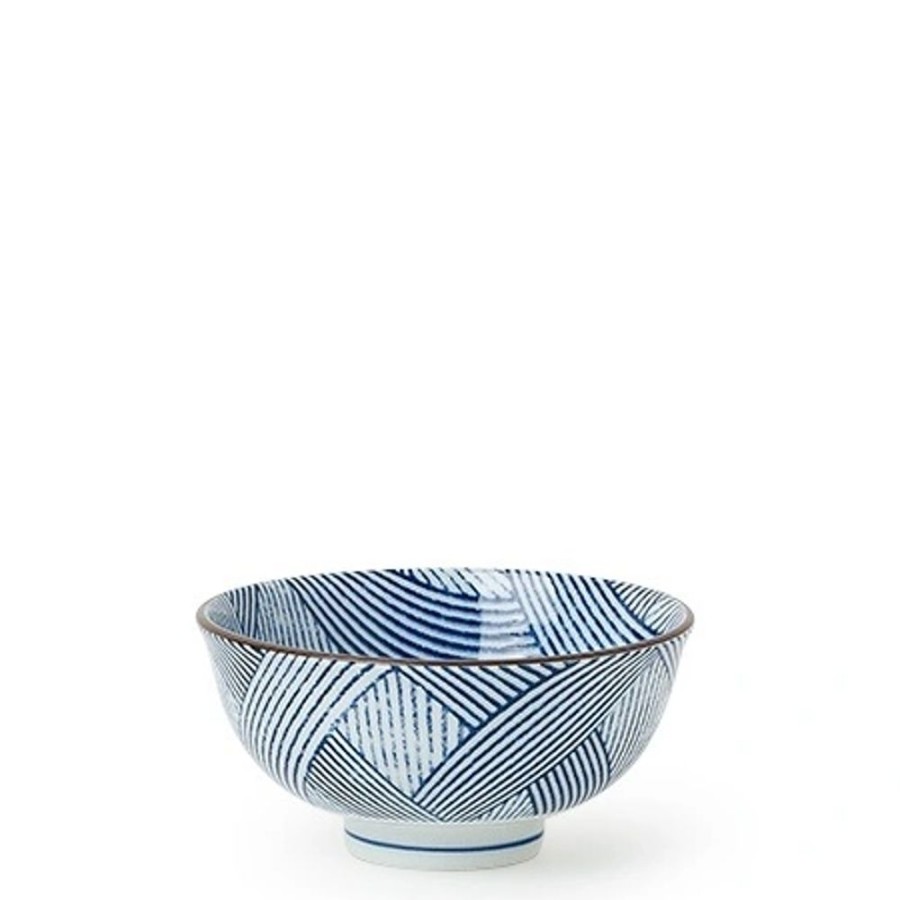 Tabletop Miya Company Rice Bowls | Aizome Shima 4.5" Rice Bowl