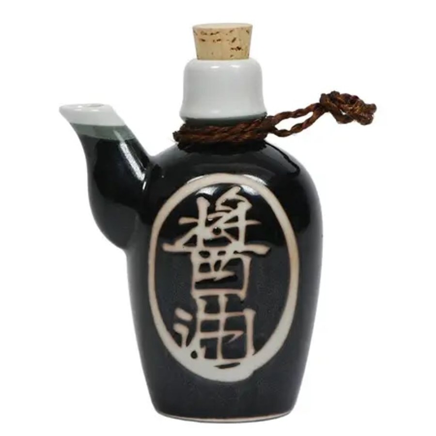 Tabletop Miya Company Sauce Pots | Shoyu 8 Oz. Sauce Pot With Cork - Black