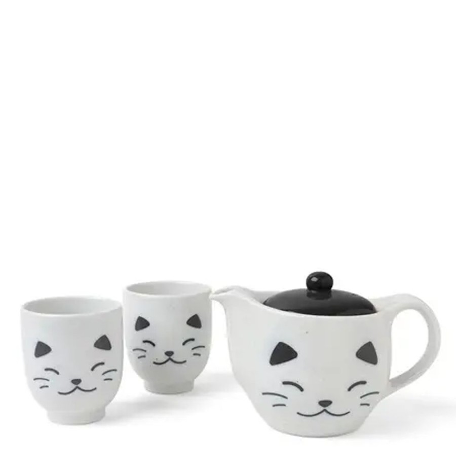 Tabletop Miya Company Tea Sets - Whimsical | Tea Set Cat White