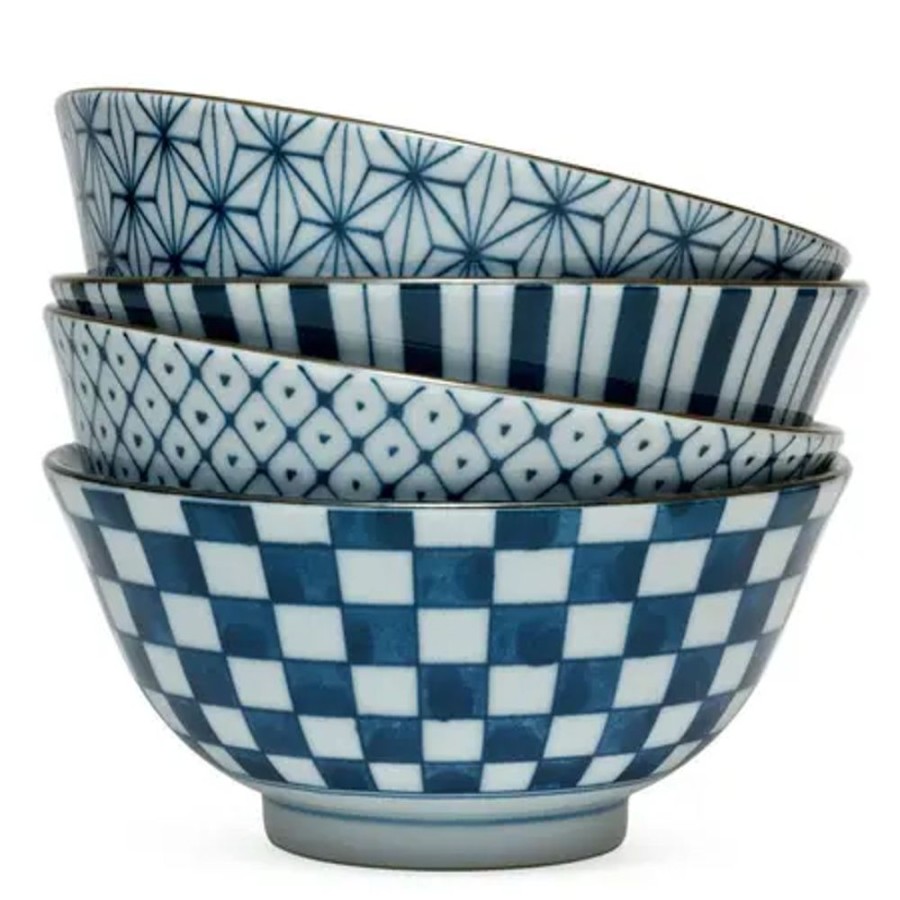 Tabletop Miya Company Medium Bowls | Four Pattern 6" Bowl Set