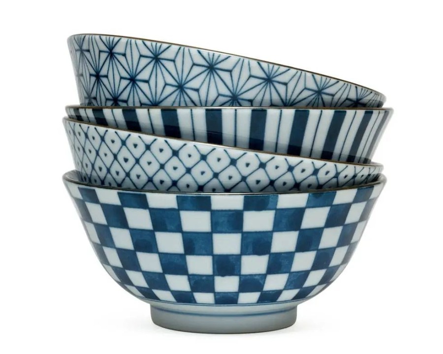 Tabletop Miya Company Medium Bowls | Four Pattern 6" Bowl Set