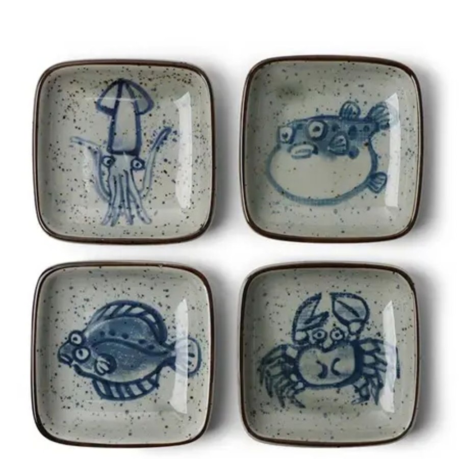 Whimsy Miya Company Fish | Sauce Dish 3.5" Sea Life Set/4
