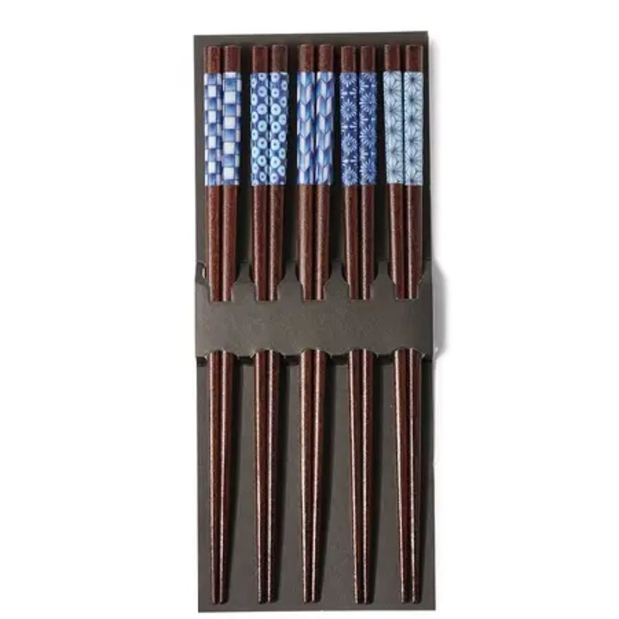 Tabletop Miya Company Chopsticks | Chopsticks Set Wood Aizome Patterns