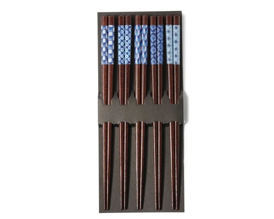 Tabletop Miya Company Chopsticks | Chopsticks Set Wood Aizome Patterns