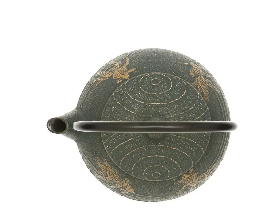 Tabletop Miya Company Teapots - Cast Iron | Cast Iron Teapot Bronze Goldfish