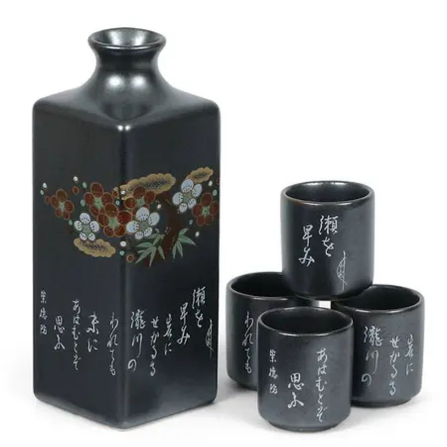 Tabletop Miya Company Sake Sets | Ume Poem Sake Set