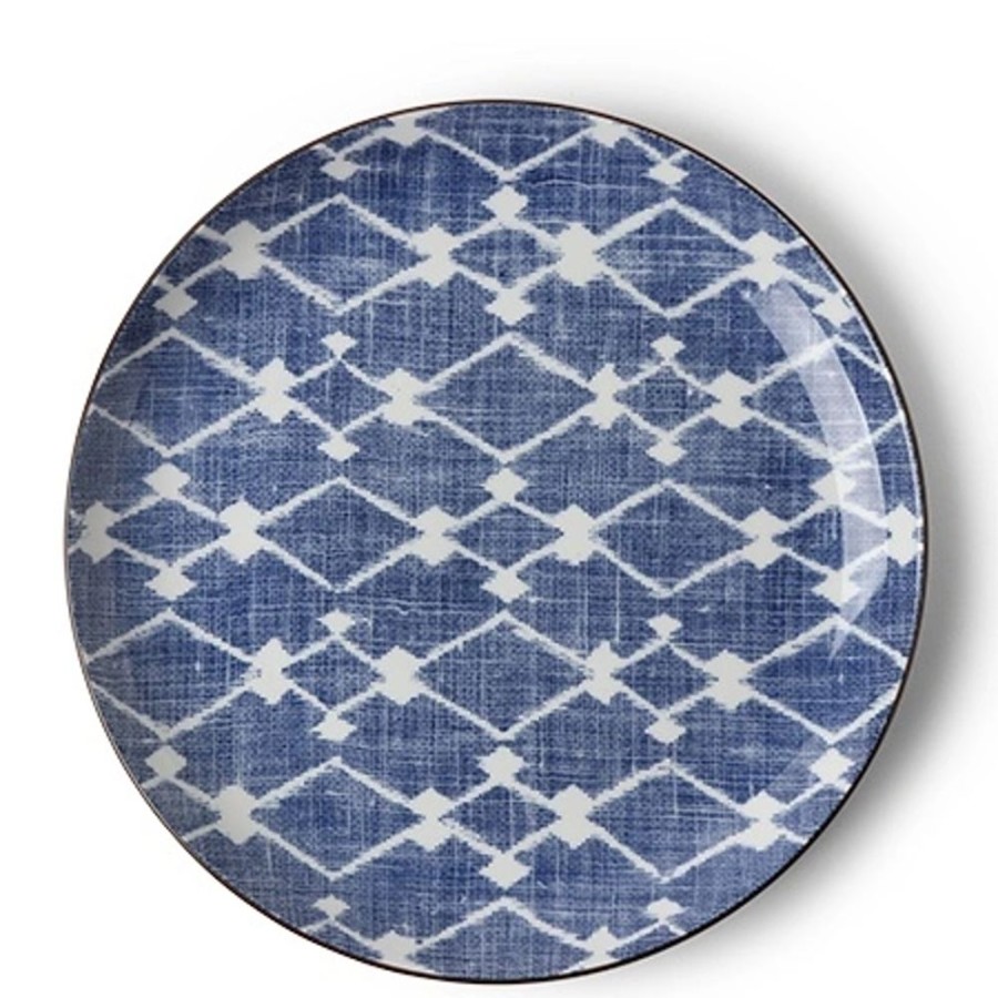 Tabletop Miya Company Large Plates | Aizome Hishi 10" Plate