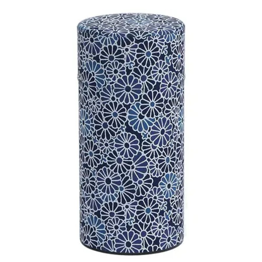 Tabletop Miya Company Teaware Accessories | Blue Mums Tea Canister