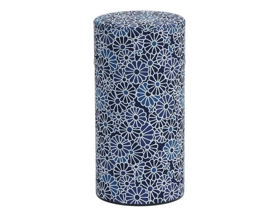 Tabletop Miya Company Teaware Accessories | Blue Mums Tea Canister