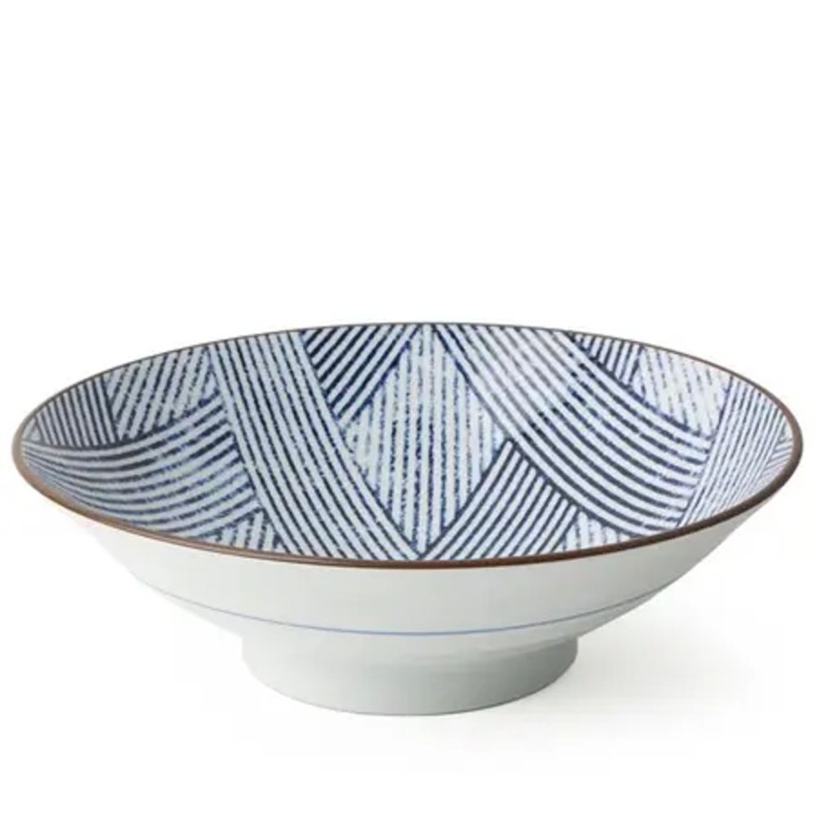 Tabletop Miya Company Serving Bowls & Plates | Aizome Shima Ami 9.75" Serving Bowl