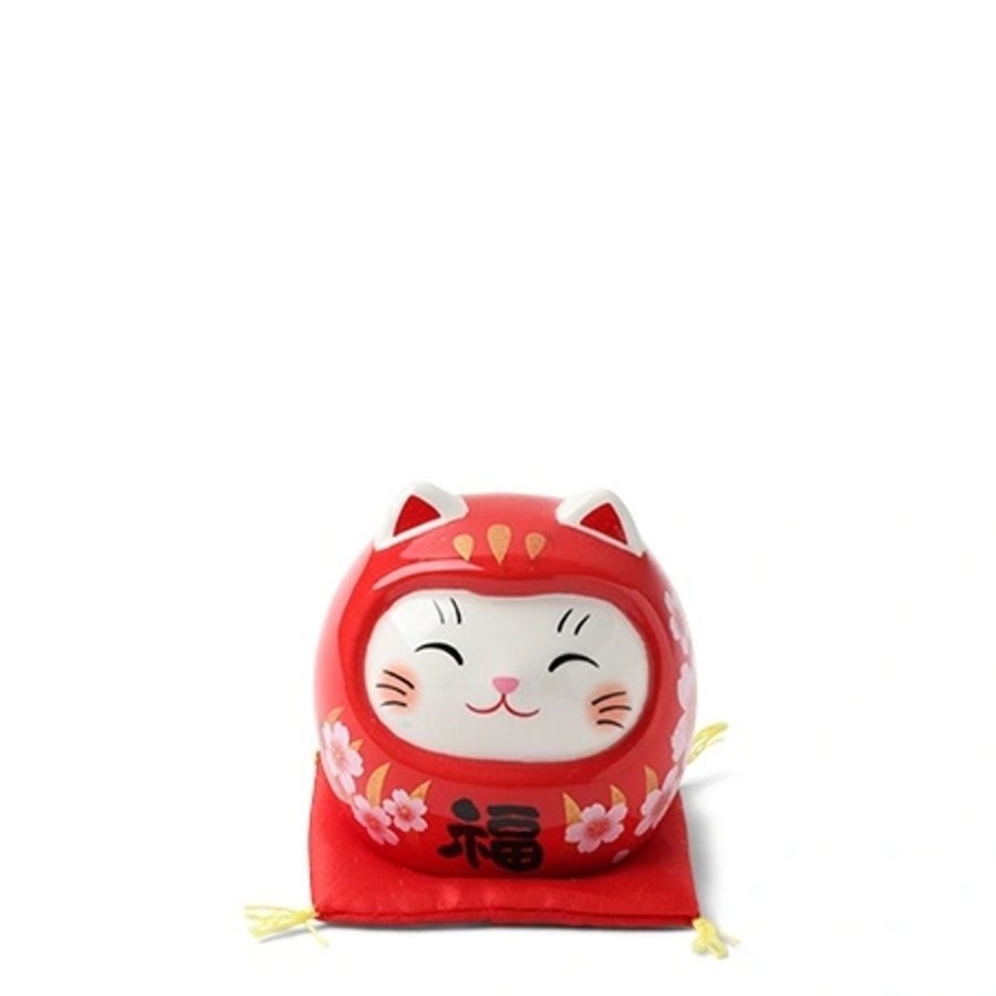 Whimsy Miya Company Figurines | Daruma Fortune Cat Figurine