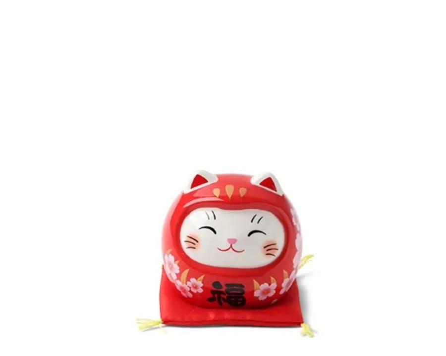 Whimsy Miya Company Figurines | Daruma Fortune Cat Figurine