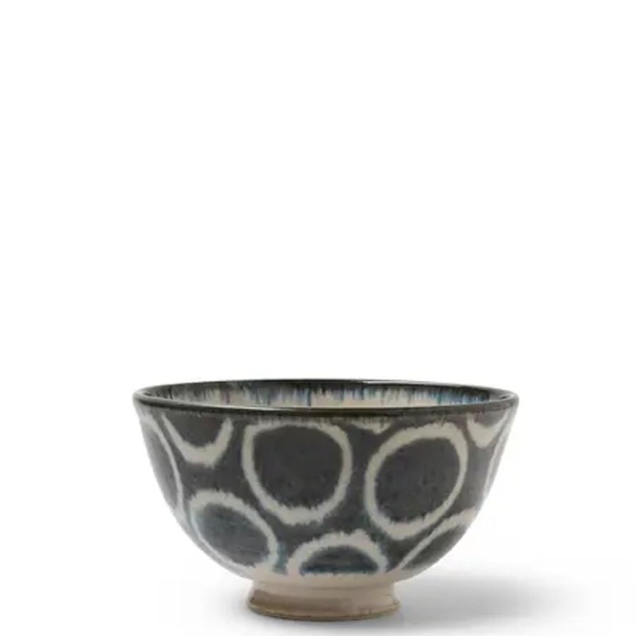 Tabletop Miya Company Rice Bowls | Rustic White Circles Rice Bowl
