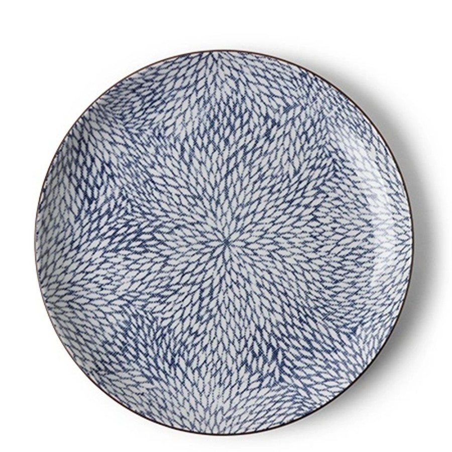 Tabletop Miya Company Large Plates | Aizome Mums 10" Plate
