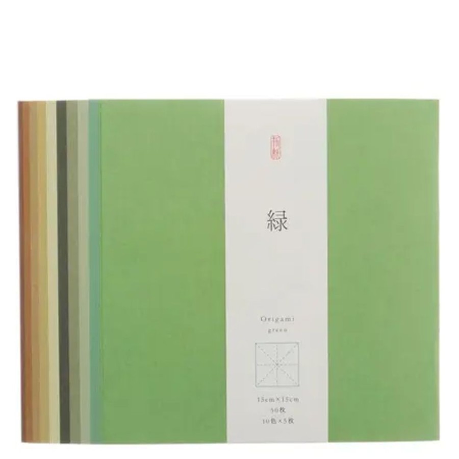 Whimsy Miya Company Origami | Origami Paper Washi 10-Shades Of Green