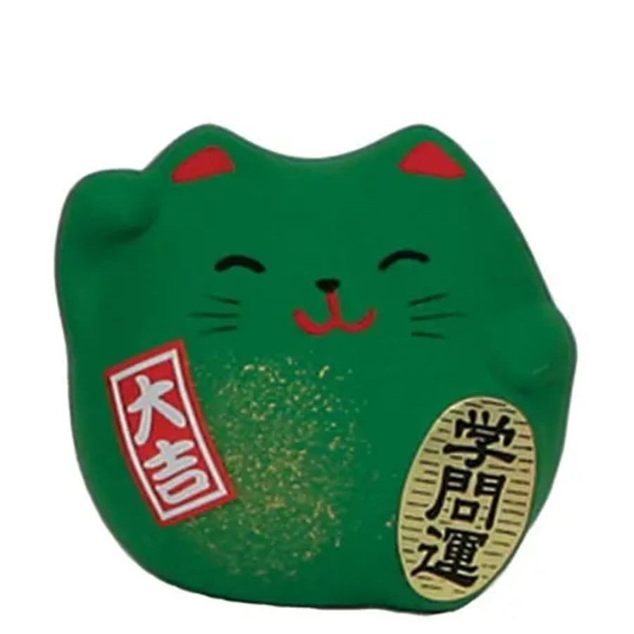 Whimsy Miya Company Figurines | Feng Shui Cat 2.25" - Green