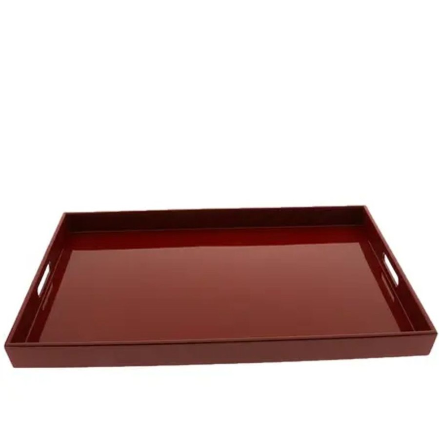 Kitchen Miya Company Trays | Tray Red 18-7/8" X 12-1/4"