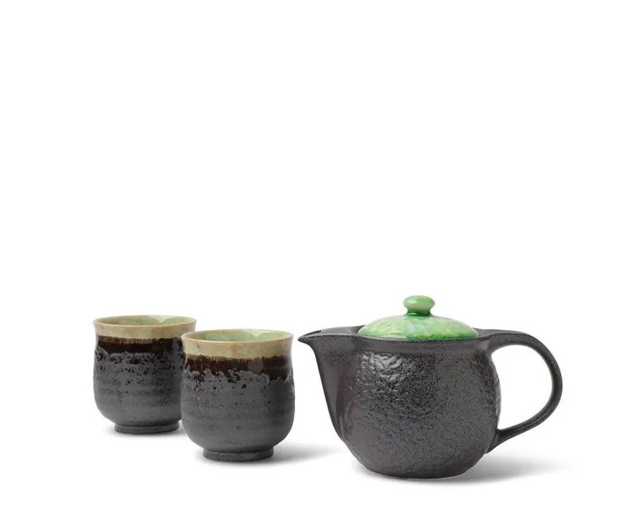 Tabletop Miya Company Teapots - Ceramic | Tea Set Bronze Jade