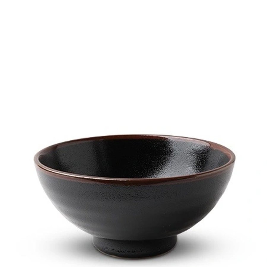 Tabletop Miya Company Ramen Bowls | Black Tenmoku 7.5" Noodle Bowl