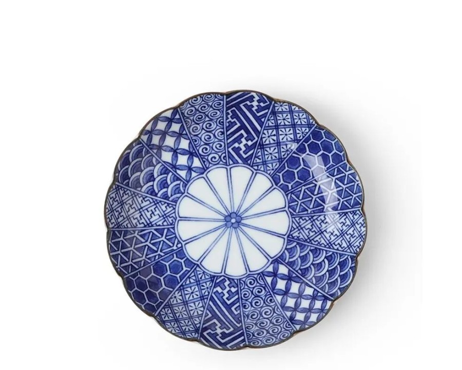 Tabletop Miya Company Medium Plates | Blue Nishiki 6.25" Plate