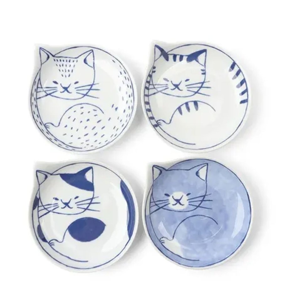 Whimsy Miya Company Plates | Nekotori Cat Plate 4.25" Set/4