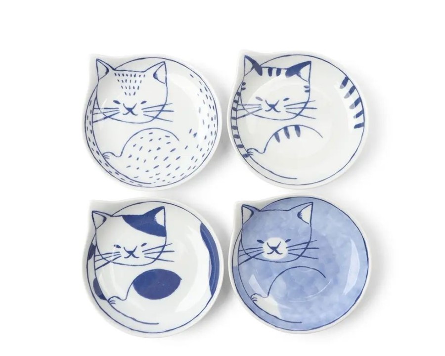 Whimsy Miya Company Plates | Nekotori Cat Plate 4.25" Set/4
