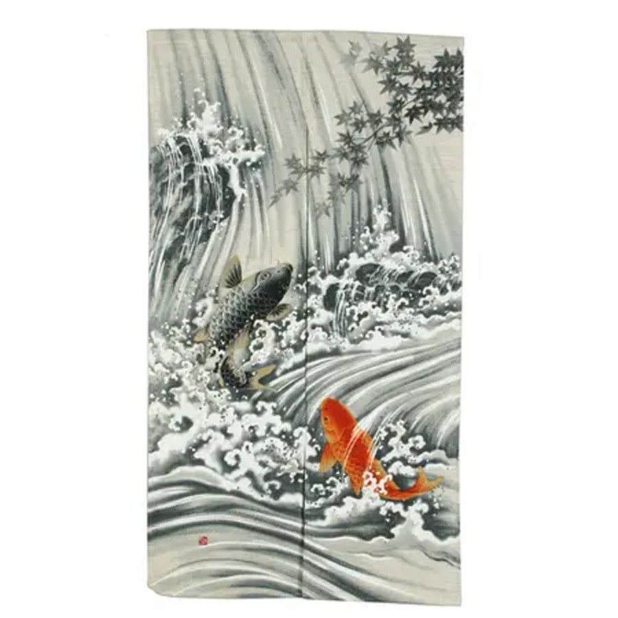 Whimsy Miya Company Fish | Koi Waterfall Noren