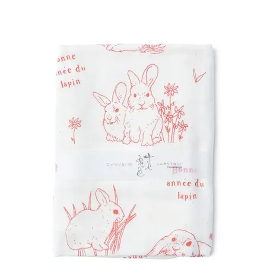 Whimsy Miya Company Rabbits | Towel Red Rabbits
