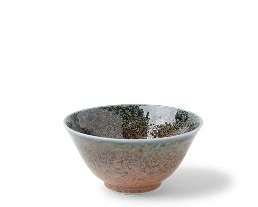 Tabletop Miya Company Medium Bowls | Blue Sand Crackle Bowl 5-1/4"