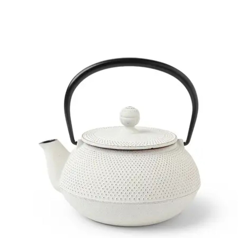 Tabletop Miya Company Teapots - Cast Iron | Cast Iron Teapot Gold Linen Hobnail 0.65L