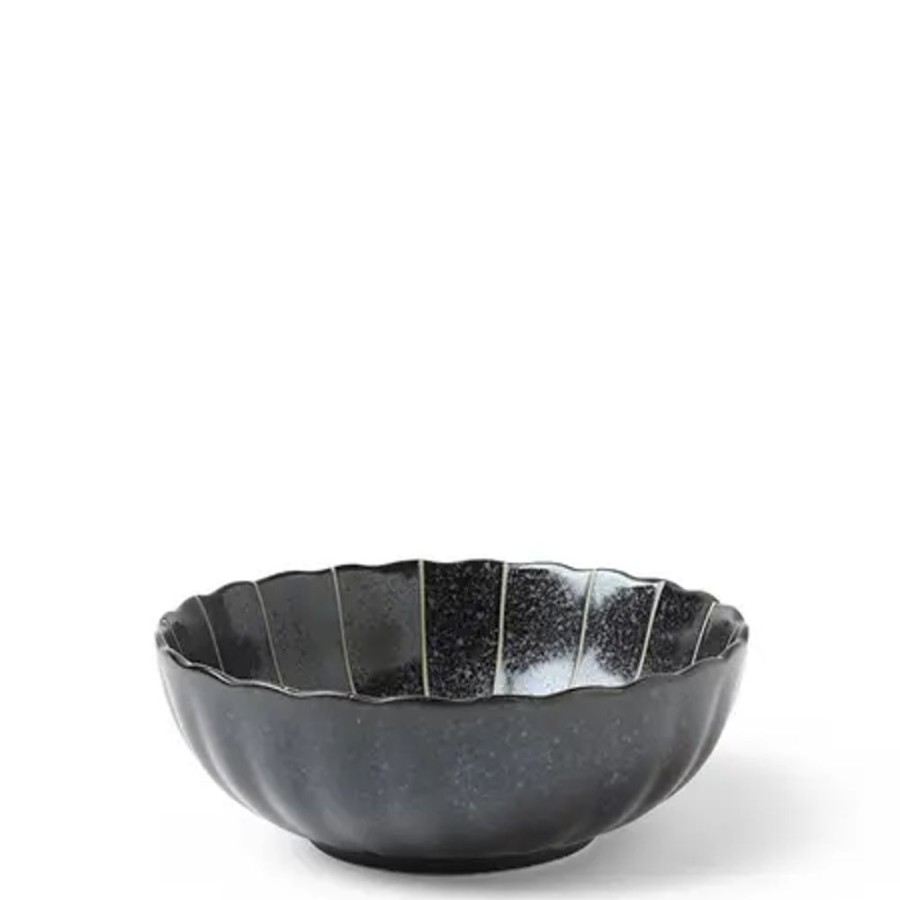 Tabletop Miya Company Medium Bowls | Kasa Lines Black 5.5" Bowl