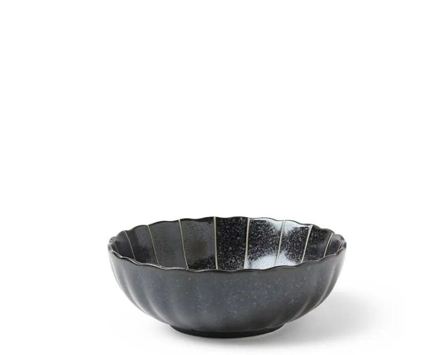 Tabletop Miya Company Medium Bowls | Kasa Lines Black 5.5" Bowl