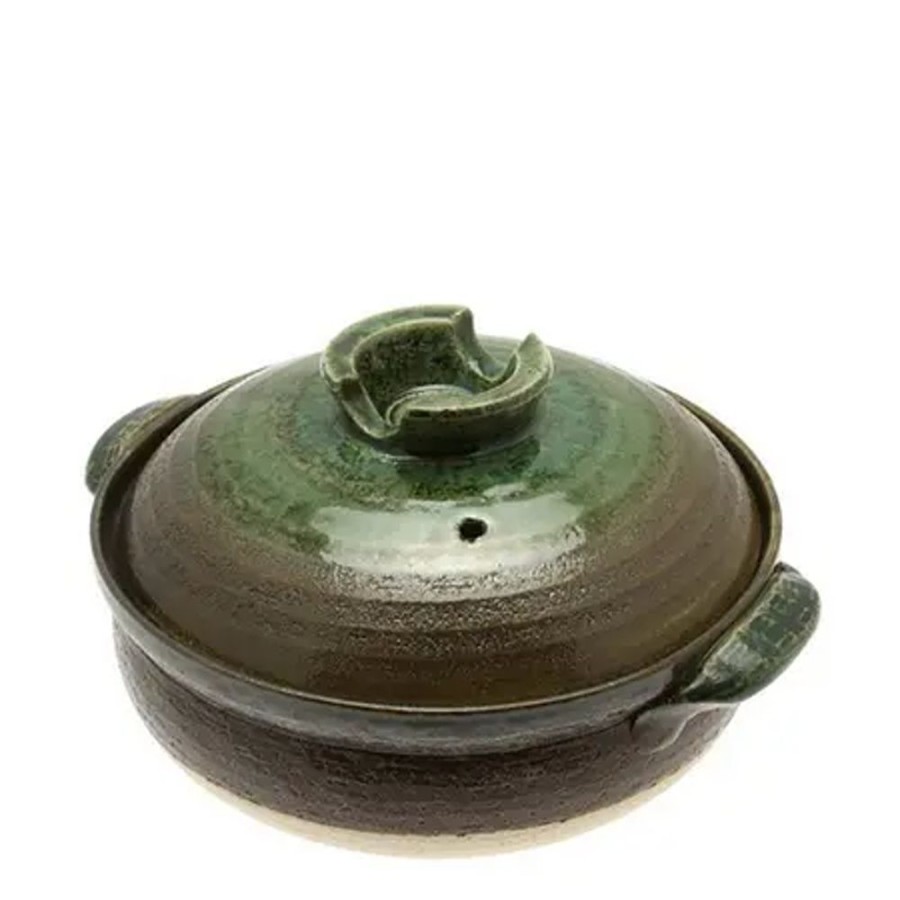 Kitchen Miya Company Donabe Casseroles | Donabe Casserole Earth Green 8-Go