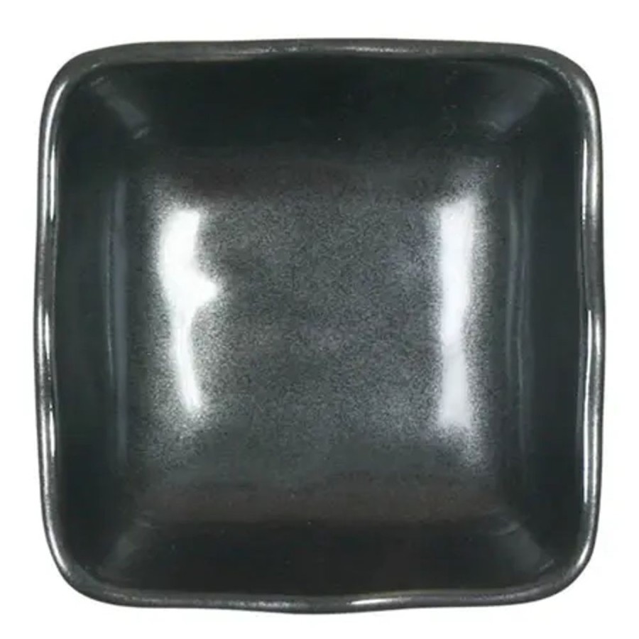 Tabletop Miya Company Sauce Dishes | Iron Glaze 3.25" Sq. Dish