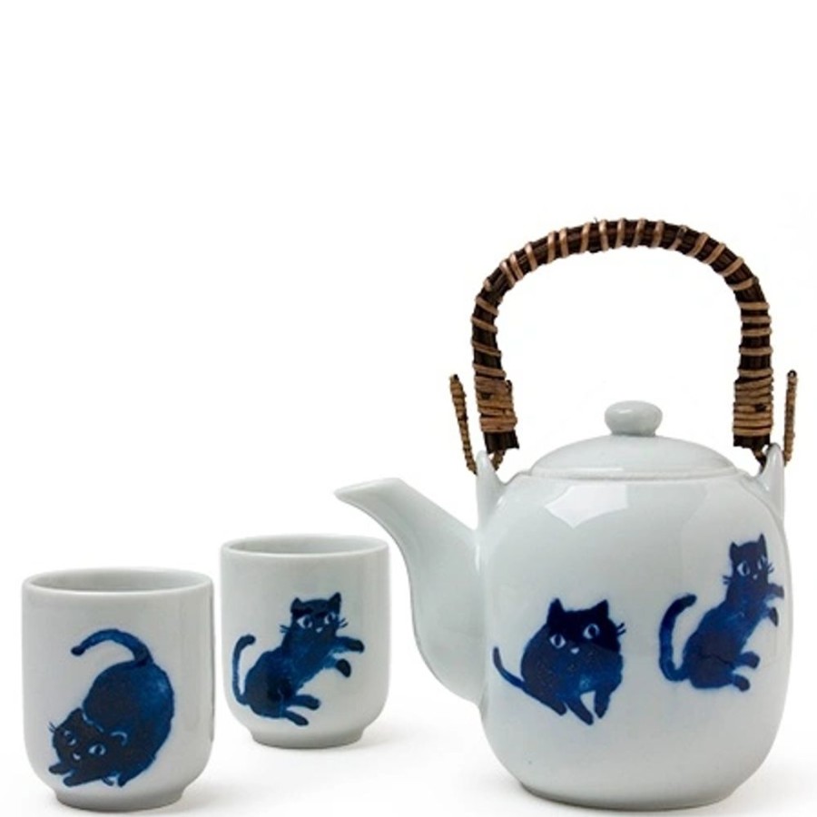 Whimsy Miya Company Cats | Midnight Blue Cat Tea Set